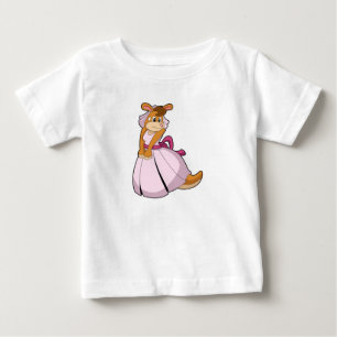 T-shirt Pour Bébé Kangourou en mariée avec une robe de mariée