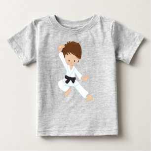 T-shirt Pour Bébé Karate Boy, Joli Garçon, Ceinture noire, Cheveux B