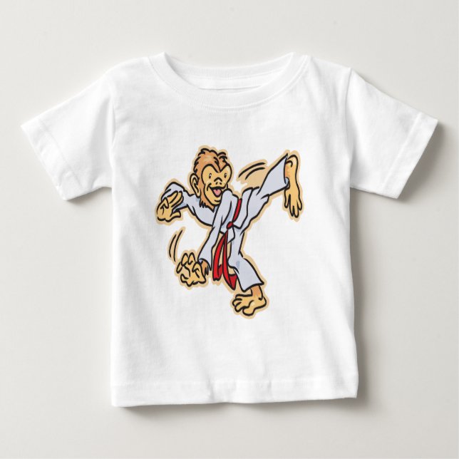 T-shirt Pour Bébé Karaté-Singe (Devant)