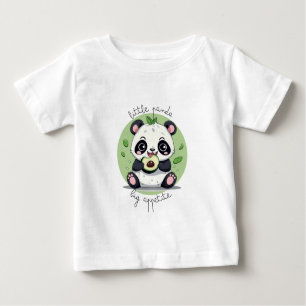 T-shirt Pour Bébé Kawaii Cute Baby Panda Manger Avocado