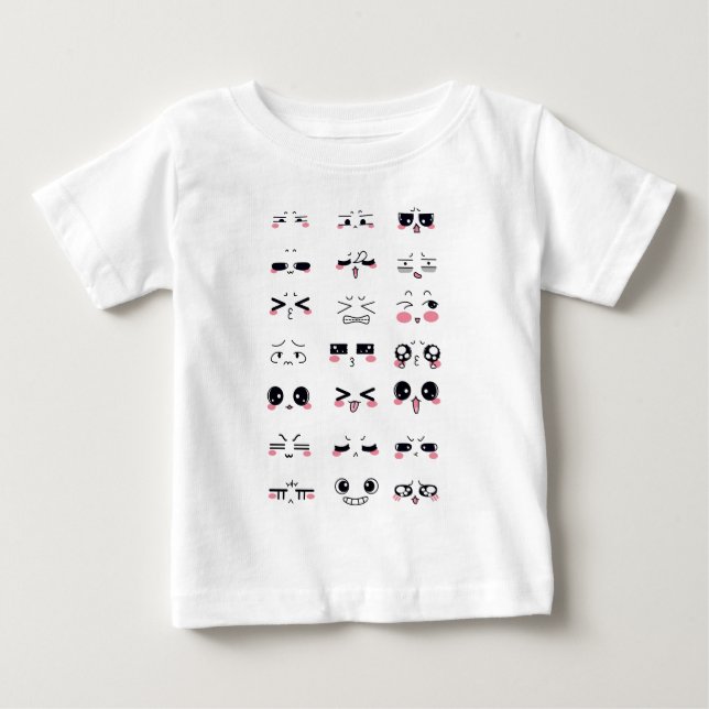 T-shirt Pour Bébé kawaii kaomoji (Devant)