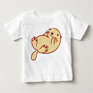 T-shirt Pour Bébé Kawaii Louter de mer Brown