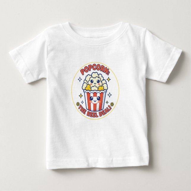 T-shirt Pour Bébé Kawaii Popcorn Film Pun (Devant)