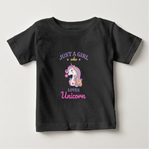 T-shirt Pour Bébé Kawaii Rainbow Unicorn magique coloré
