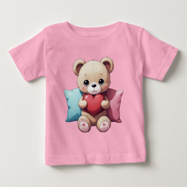 T-shirt Pour Bébé Kawaii Teddy Bear (Devant)