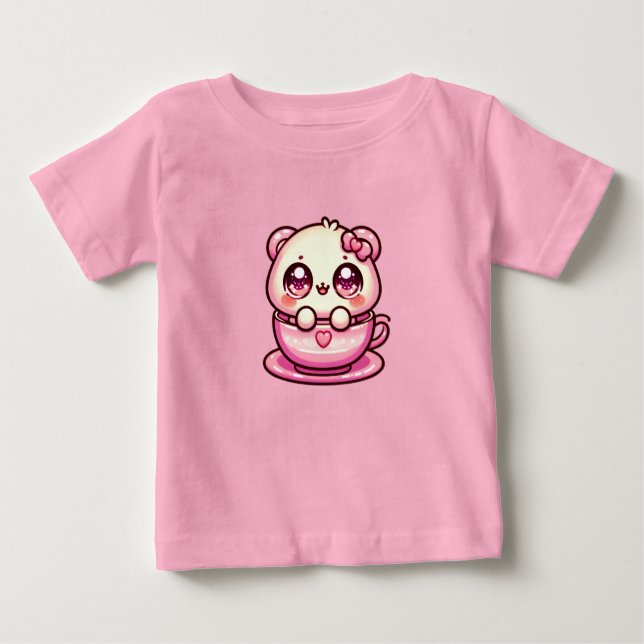 T-shirt Pour Bébé Kawaii Teddy Bear dans une coupe (Devant)