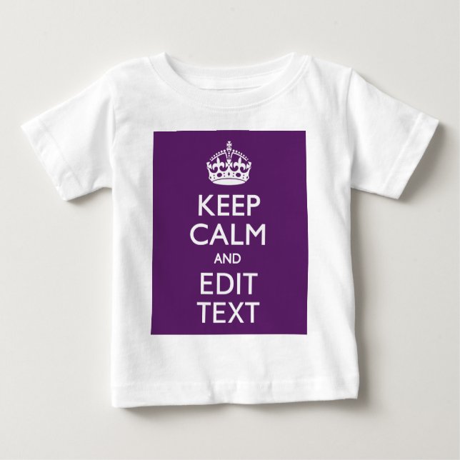 T-shirt Pour Bébé KEEP CALM personnalisé et votre texte sur violet (Devant)