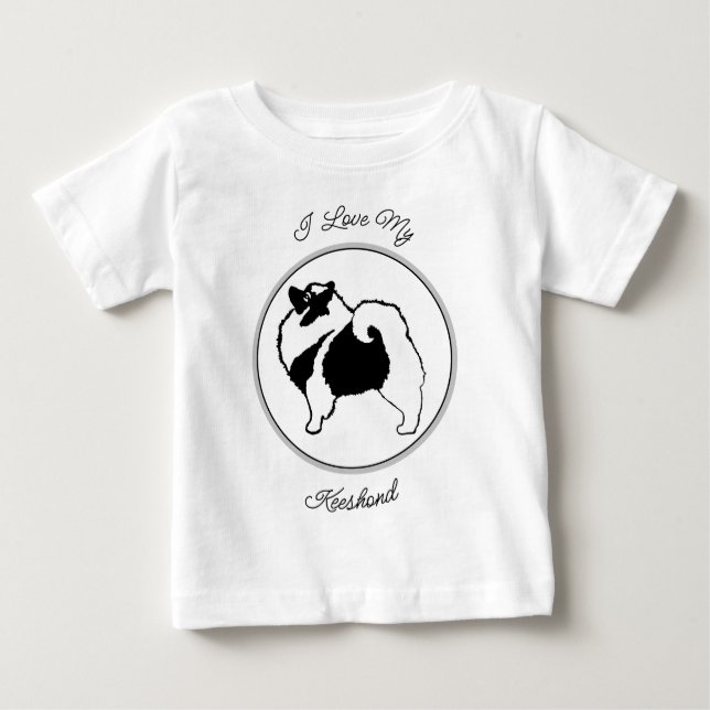 T-shirt Pour Bébé Keeshond Graphics - Cute Original Chig Art (Devant)