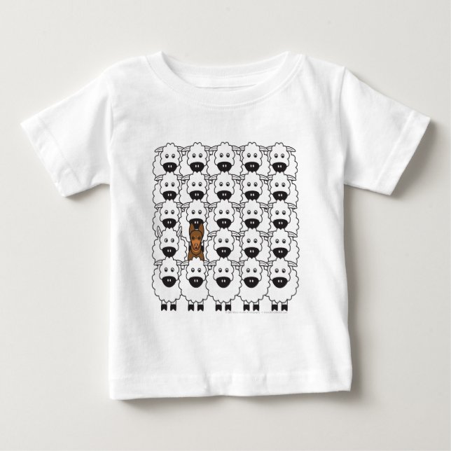 T-shirt Pour Bébé Kelpie australien chez les moutons (Devant)