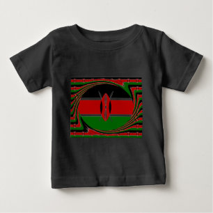 T-shirt Pour Bébé Kenya Drapeau Art - Patriotique & Design Moderne