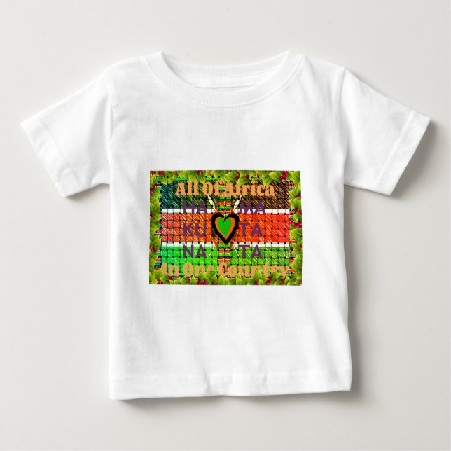 T-shirt Pour Bébé Kenya : Toute l'Afrique dans un pays - Drapeau tis (Devant)
