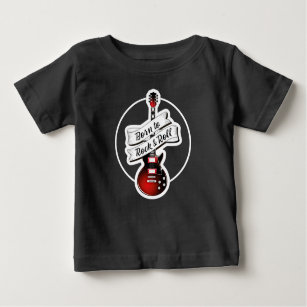 T-shirt Pour Bébé Kids Guitar Né à Rock & Roll Band Music Rocker