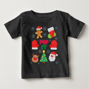 T-shirt Pour Bébé Kids Pop It Noël Bubble Santa Renne   
