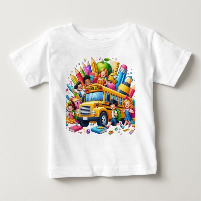 T-shirt Pour Bébé Kids & School Bus Back to School Bash (Devant)