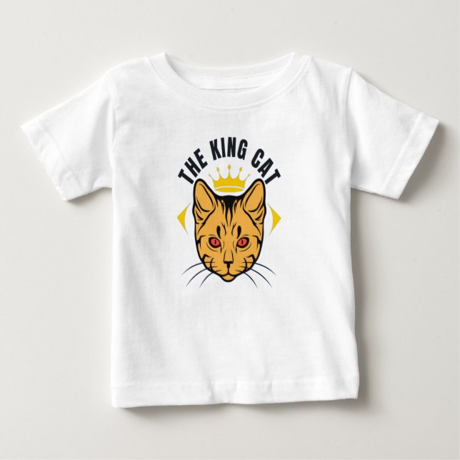 T-shirt Pour Bébé King Cat : Majestic Feline Design élégant (Devant)