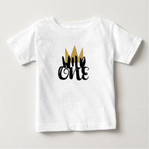 T-shirt Pour Bébé KING WILD ONE Couronne d'or 1 1er Anniversaire