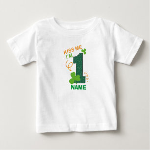 T-shirt Pour Bébé Kiss Me I'm anniversaire 1er St.Patricks Irish