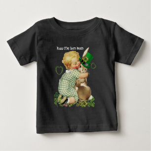 T-SHIRT POUR BÉBÉ KISS ME JE SUIS IRLANDAIS/BÉBÉ, RABBBIT AVEC LEP