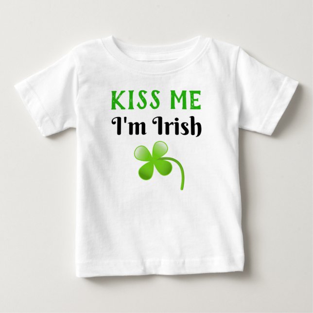 T-shirt Pour Bébé Kiss Me Je suis Irlandais St. Patrick's Day Green (Devant)