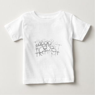 T-shirt Pour Bébé Kit de 10 pièces pour tambour : Dessin noir et bl