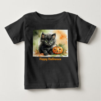 T-shirt Pour Bébé Kitten Joyeux Halloween