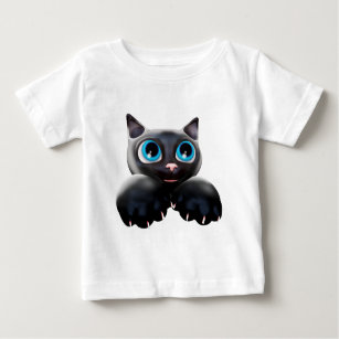 T-shirt Pour Bébé Kitty Cartoon Blue Eyes 3D