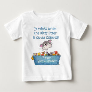 T-shirt Pour Bébé Kitty Litter pue