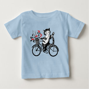 T-shirt Pour Bébé Kitty vintage À Vélo