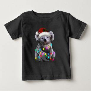 T-shirt Pour Bébé Koala Assis Avec Les Lumières De Noël Saison De No
