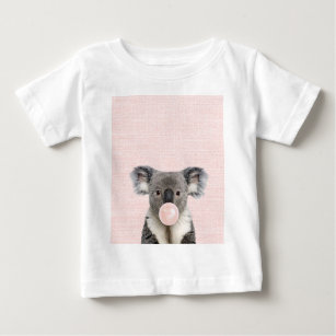 T-shirt Pour Bébé Koala Bear Blow Pink Buble gomme 