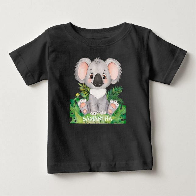 T-shirt Pour Bébé Koala Bébé Faune Personnalisé (Devant)