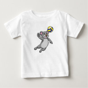 T-shirt Pour Bébé Koala en joueur de volley-ball avec ballon de voll