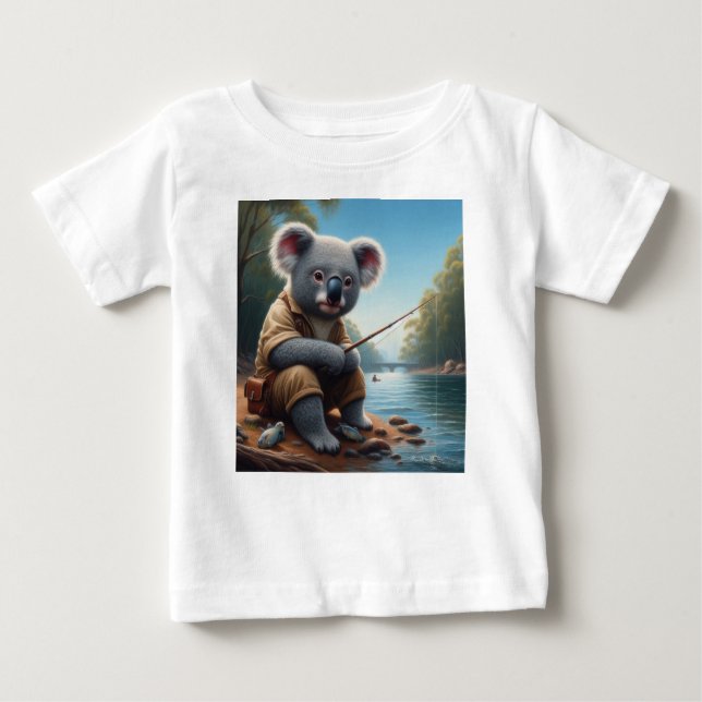 T-shirt Pour Bébé Koala Fishing (Devant)