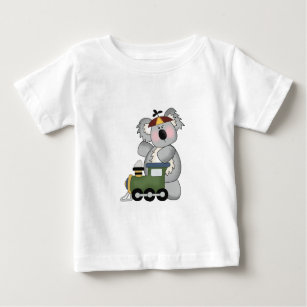 T-shirt Pour Bébé Koala mignon de chemise avec le train vert