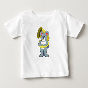 T-shirt Pour Bébé Koala ours à Musique avec Saxophone.PNG