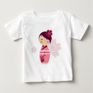 T-shirt Pour Bébé Kokeshi Sakura Baby Tee