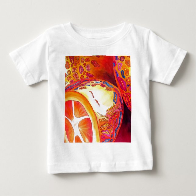 T-shirt Pour Bébé Kumquats agrumes oranges aquarelles fruits art (Devant)