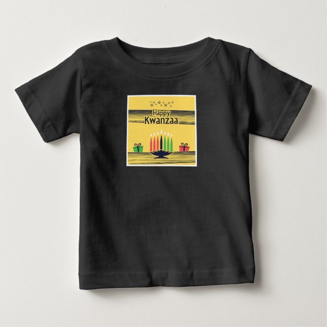 T-shirt Pour Bébé Kwanzaa mignonne noire (Devant)