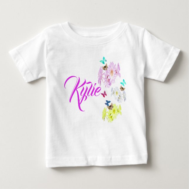 T-shirt Pour Bébé Kylie, Nom Avec Chatons, (Devant)