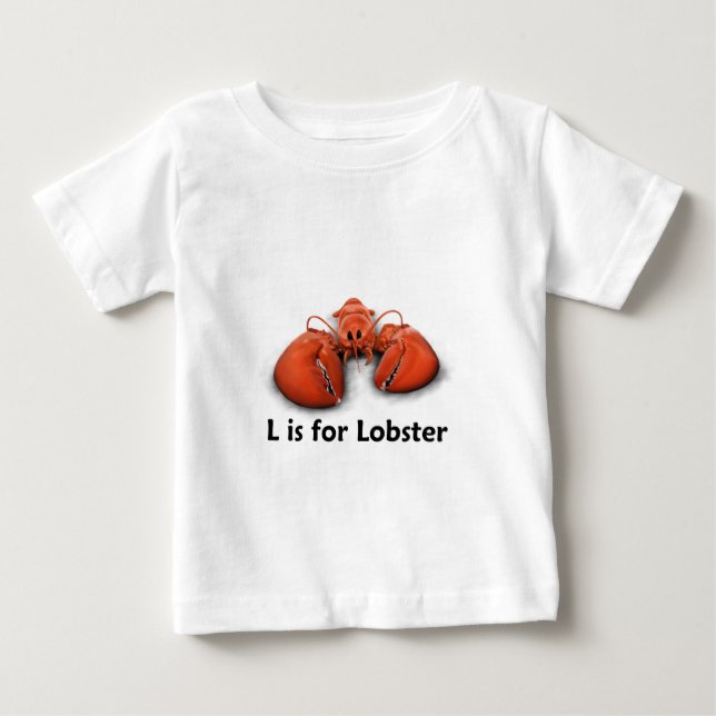 T-shirt Pour Bébé L est pour le homard (Devant)