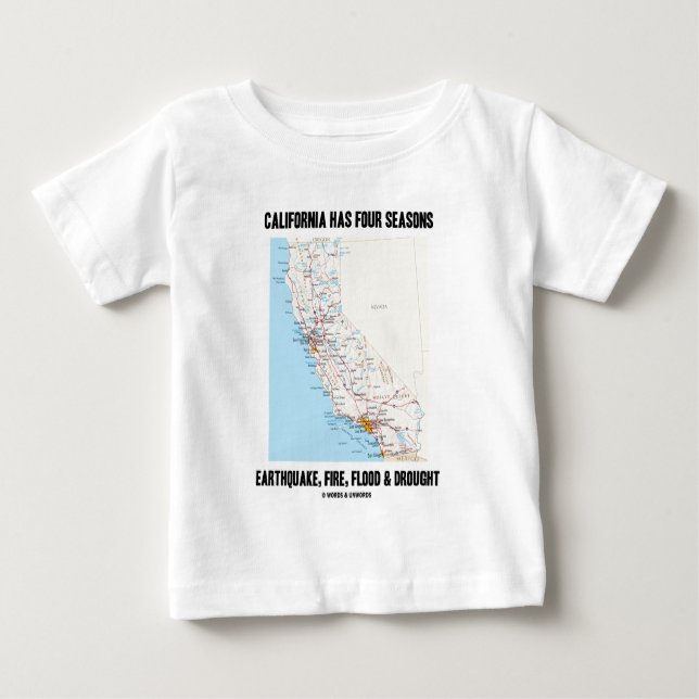 T-shirt Pour Bébé La Californie a l'inondation du feu de tremblement (Devant)