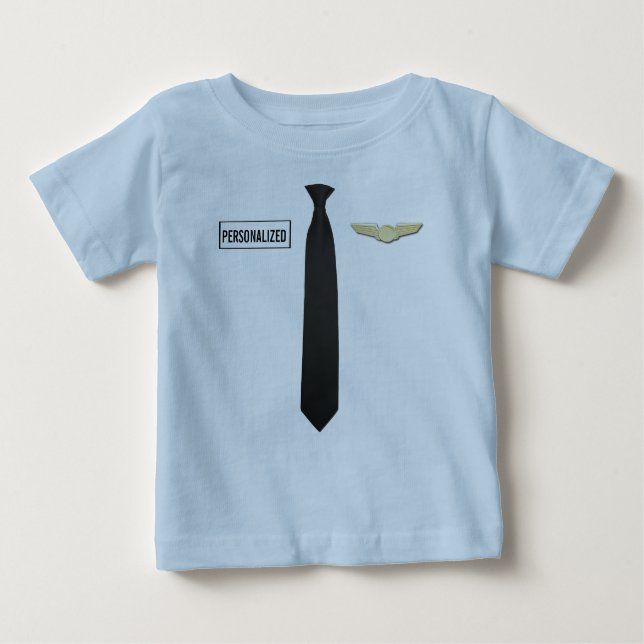 T-shirt Pour Bébé La chemise pilote personnalisée, aviation badine (Devant)
