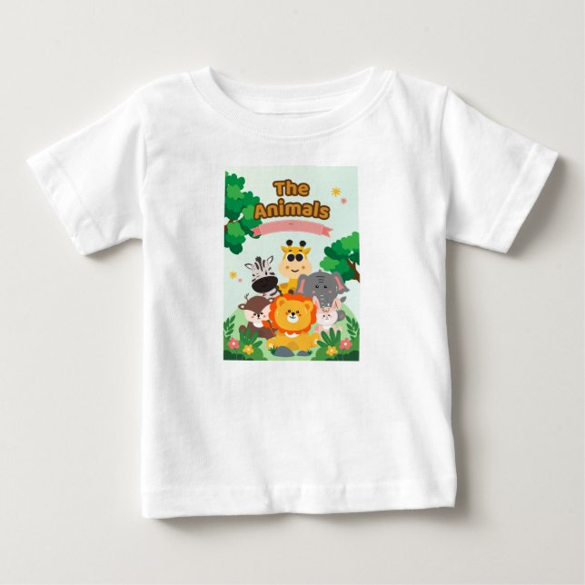T-shirt Pour Bébé La conception d'animaux romantiques pour enfants  (Devant)