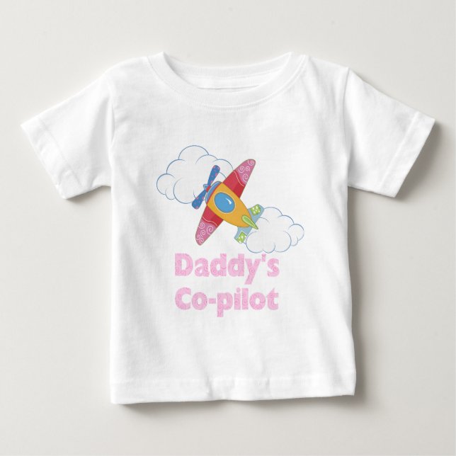 T-shirt Pour Bébé La copilote de papa (Devant)