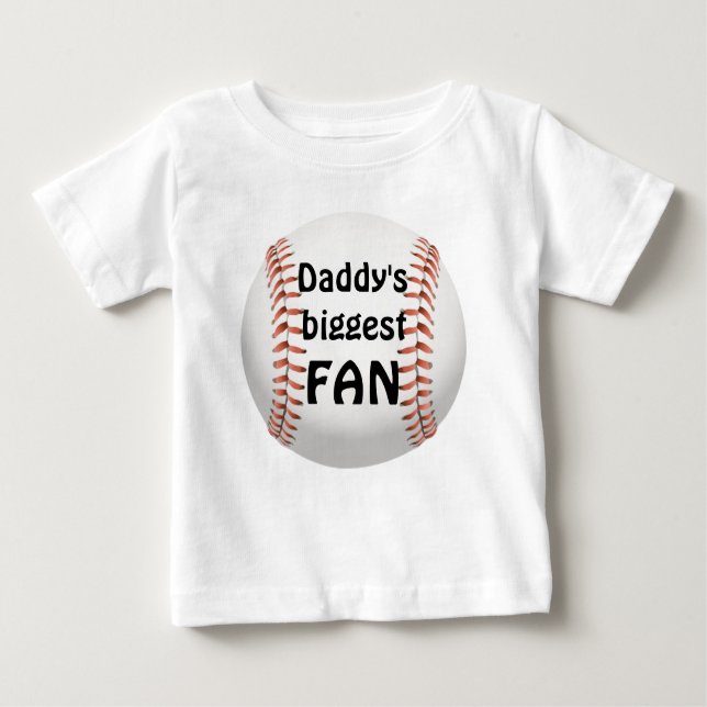 T-shirt Pour Bébé La famille de baseball du plus grand fan de papa (Devant)