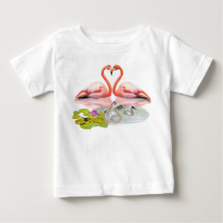 T-SHIRT POUR BÉBÉ LA FAMILLE FLAMANT ROSE