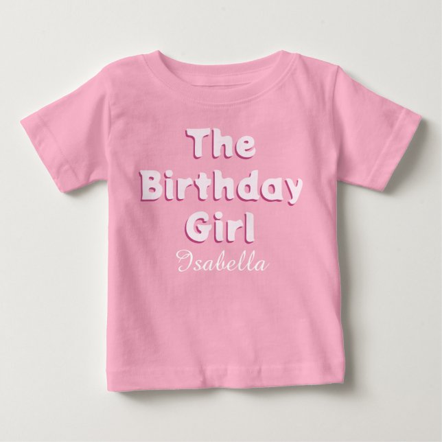 T-shirt Pour Bébé La fille d'anniversaire mignonne rose (Devant)