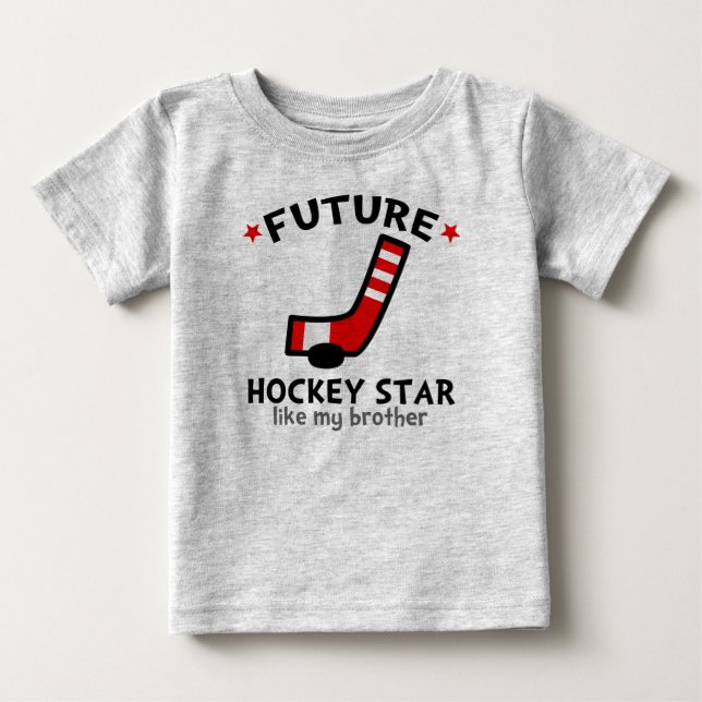 T-shirt Pour Bébé La future étoile d'hockey aiment mon frère (Devant)