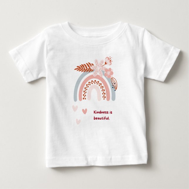 T-shirt Pour Bébé La gentillesse est belle Typographie d'impression  (Devant)