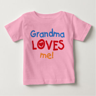 T-shirt Pour Bébé La grand-maman de couleurs primaires m'aime